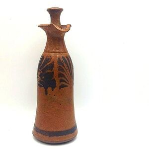 Vintage 1960's Salt Glazed Stoneware Bottle with cork stopper